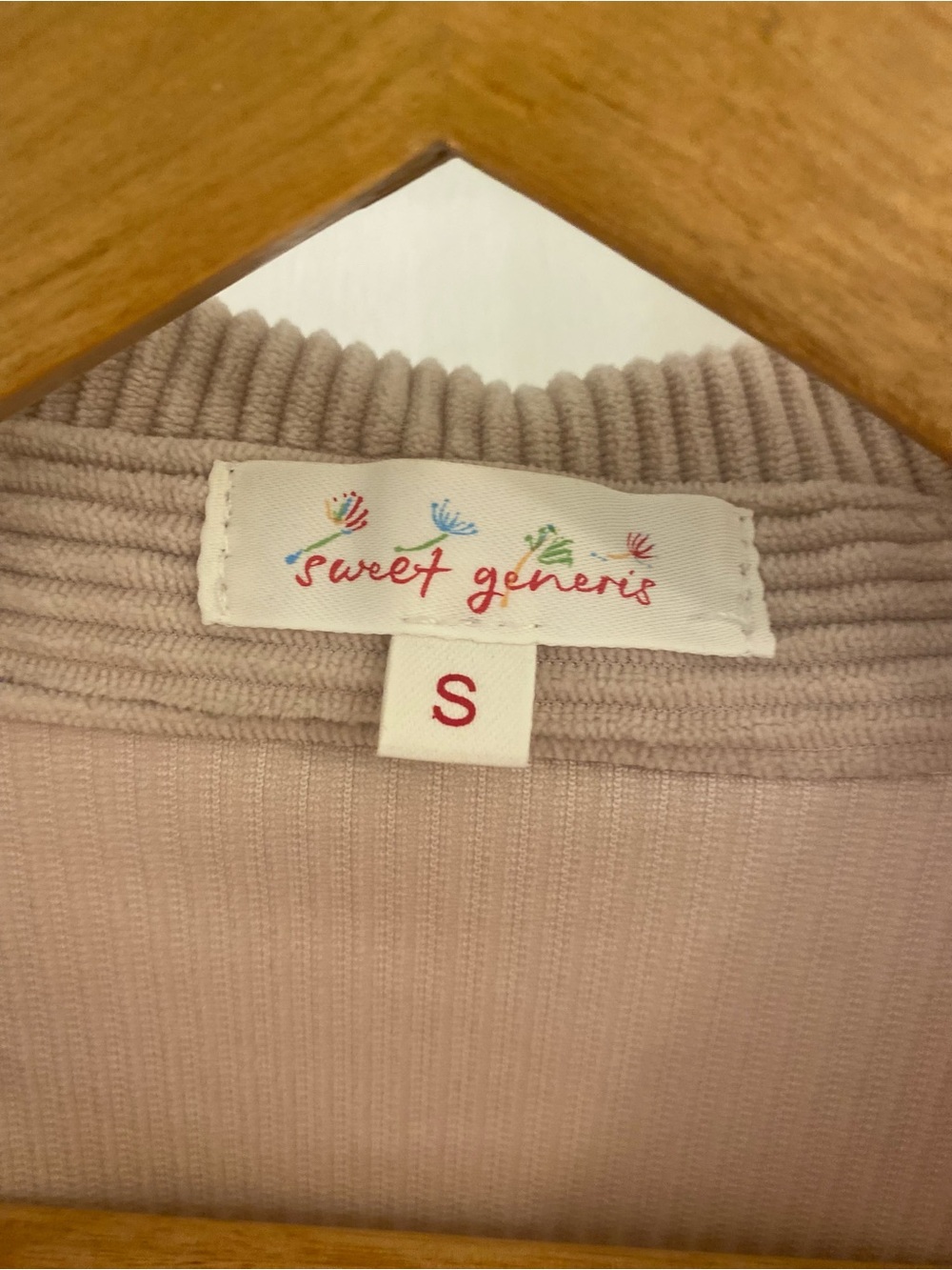 Sweet Generis Cream Ribbed Corduroy Shacket Jacket Size Small View 3